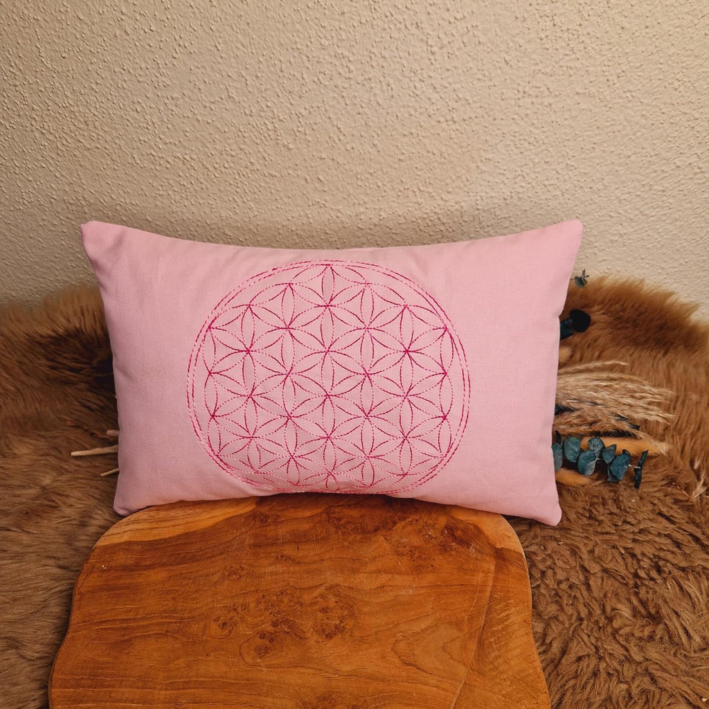 Small Cushion - Meditation - Yoga - Flower of Life - Pink
