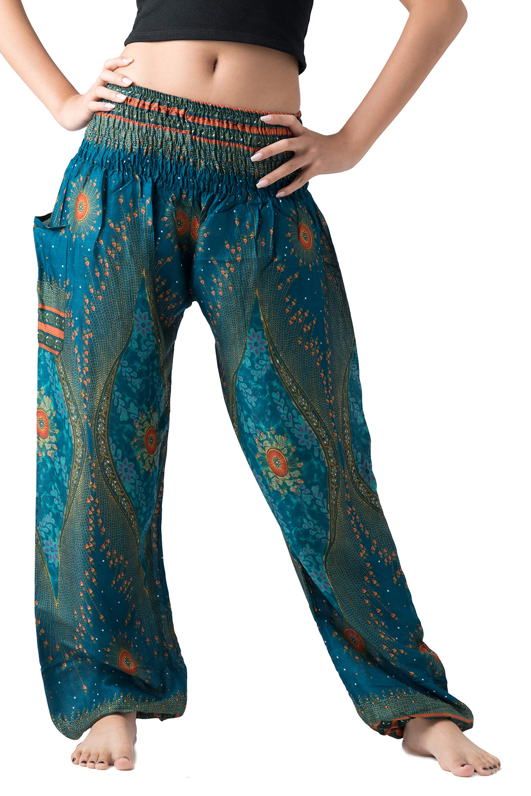 B BANGKOK PANTS Harem Pants Women Yoga Boho Clothes with Pockets