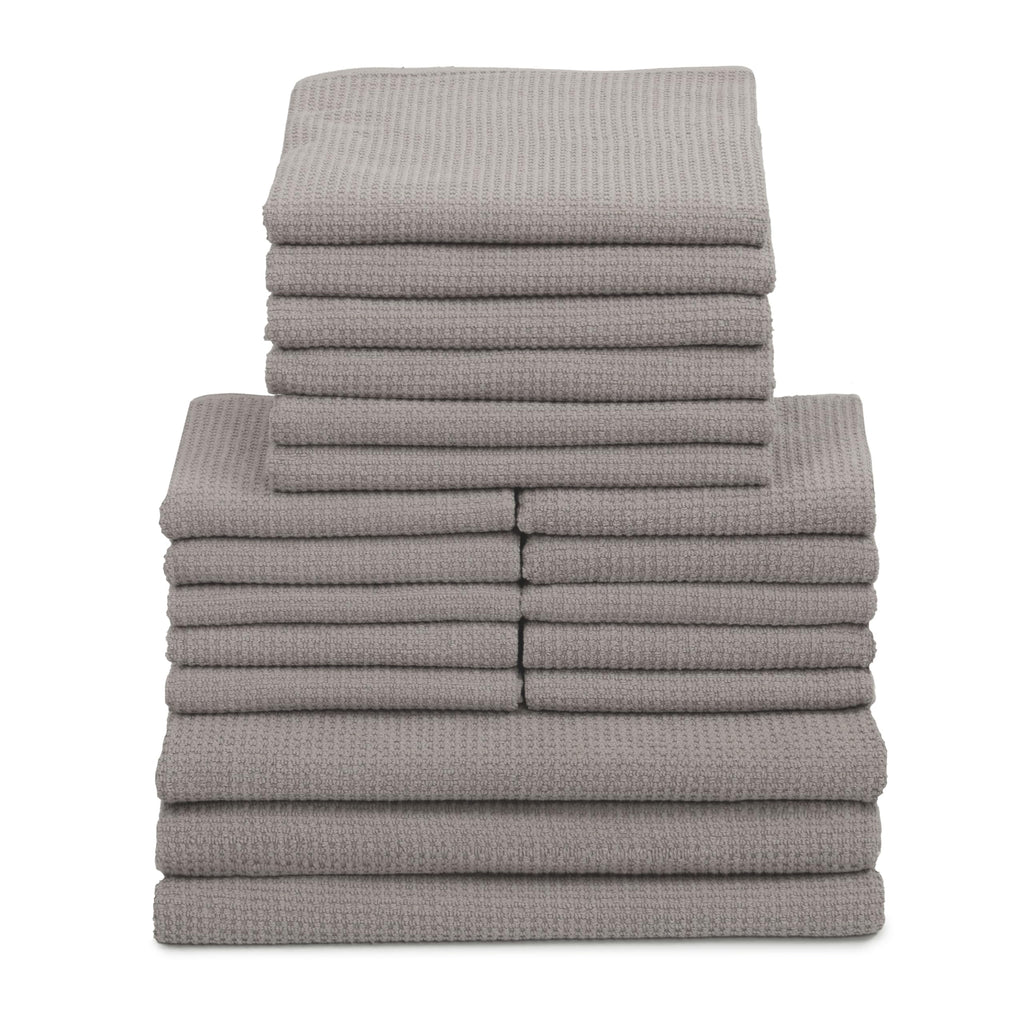 ZOLLNER Set of 10 Flannels in 30 x 30 cm – Durable Hand Towels in Beige – with Practical Hanger – Timeless Waffle Pattern – Washable up to 95 °C – Cotton – Hotel Quality