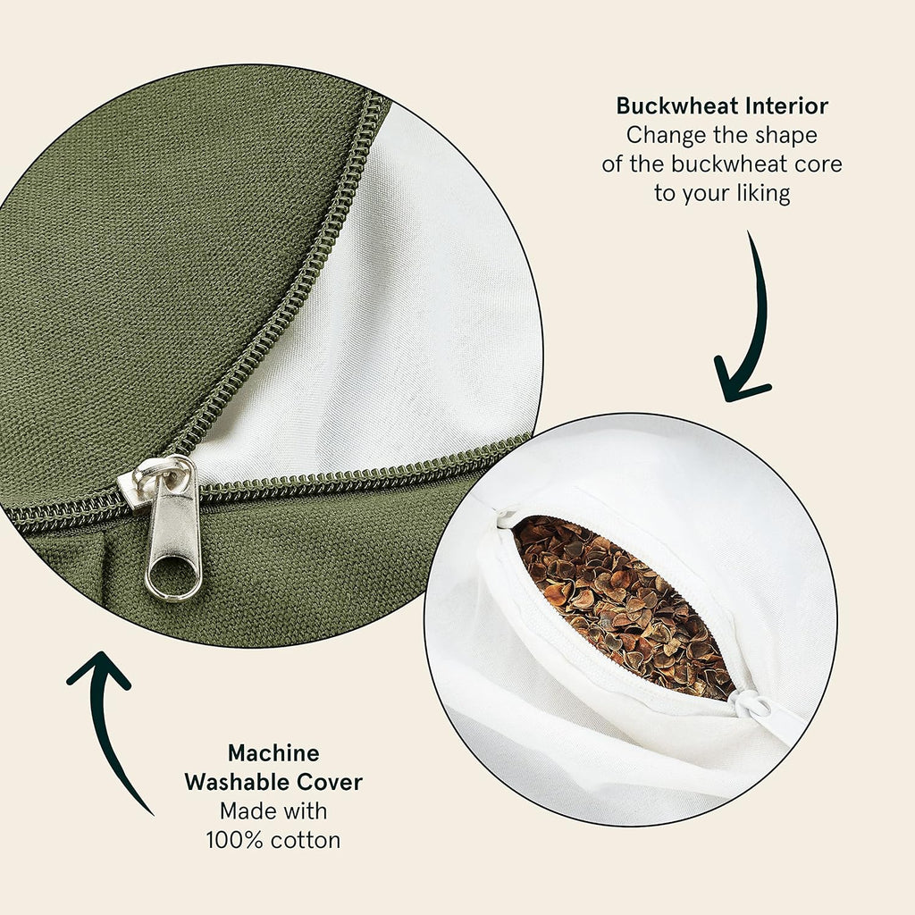 Retrospec Sedona Meditation Cushion, Buckwheat Pillow, Meditation Pillow