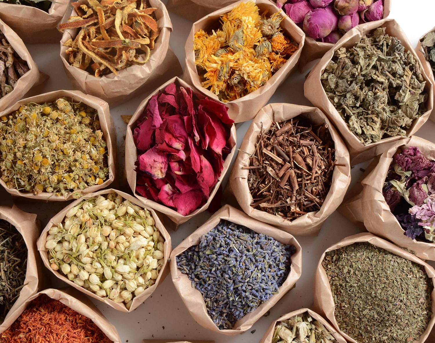 Dried Herbs for Witchcraft Supplies and Tools - 30 Wiccan Herbs for Protection, Herbal Magic, Spells, Wiccan Altar Bugs - Crystal Spoon Included