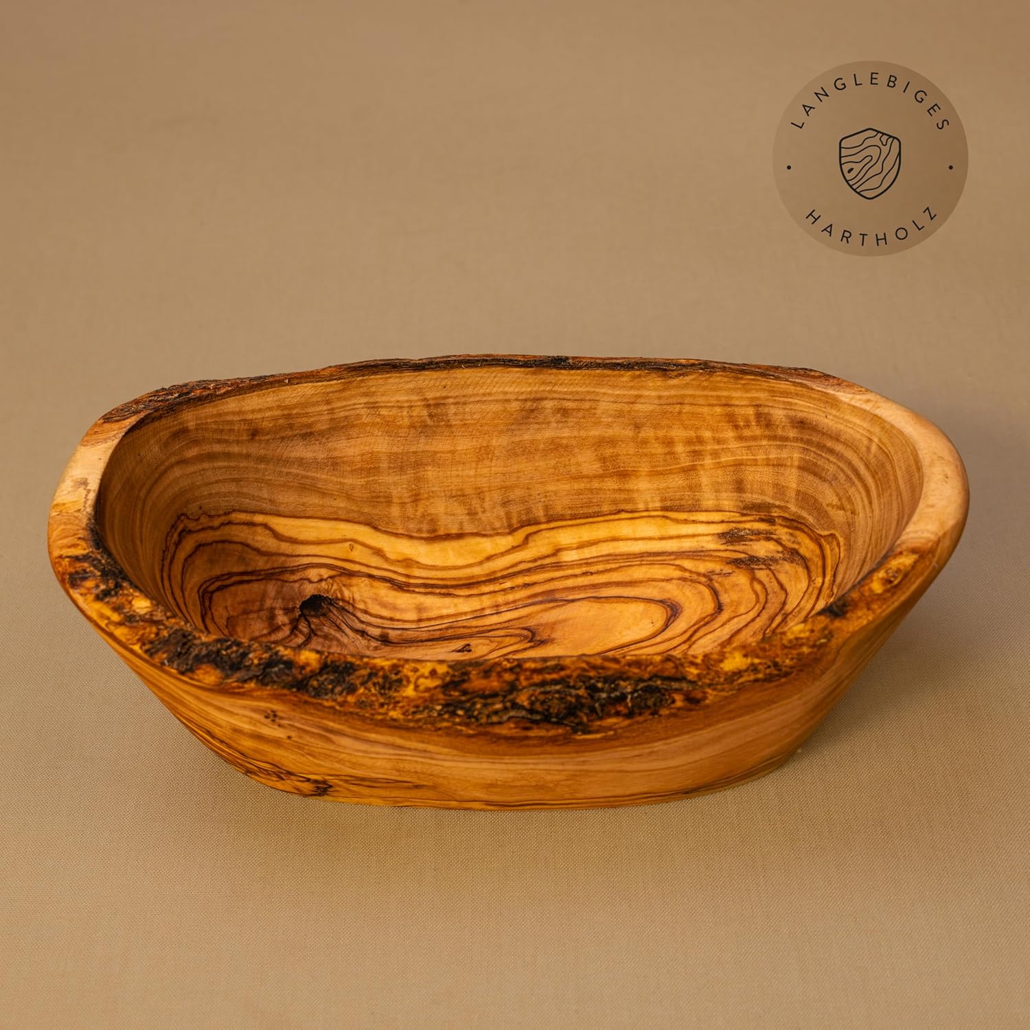 Olive wood bowl, baguette bowl, oblong in natural cut from 20 cm, 20cm