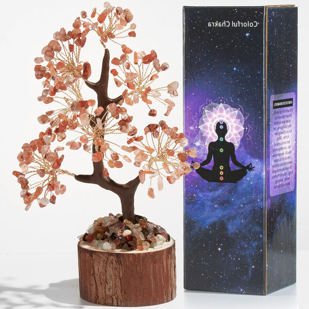 AWARDSEN Chakra Steine Kristallbaum, Lebensbaum, Edelsteinkristall Bonsai Baum, Geldbaum Schreibtisch Deko, Baum des Lebens, Spirituell Esoterik Feng Shui Deko, Spirituelle Geschenke für Frauen