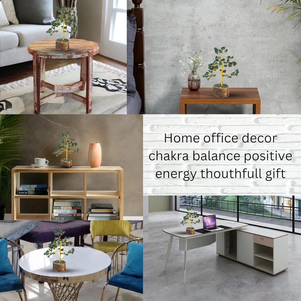 Wonder Care GrünerJadekristallbaum als Heimdekoration Kristalle und Heilsteine Weltraumkristall-Dekorationsbaum Kristallgeschenke Edelsteinbaum Weihnachtsbaum Erntedankgeschenk für Freunde und Familie