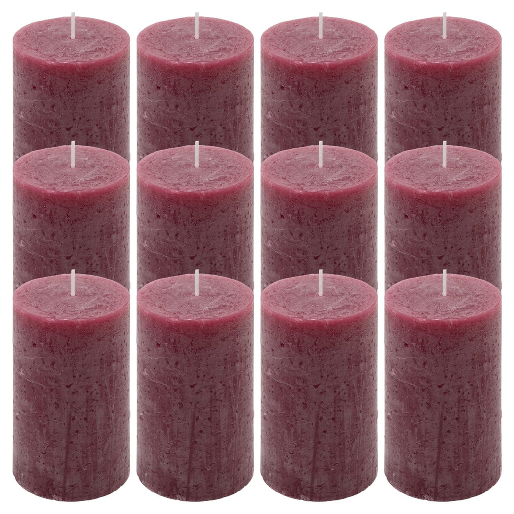 Rustic Candle Height 11.5 cm Diameter 6.8 cm Long Burning Time Round Candle Pillar Candles Candle Decoration Table Candles Christmas Candles Wedding Decoration (Orange, 6)