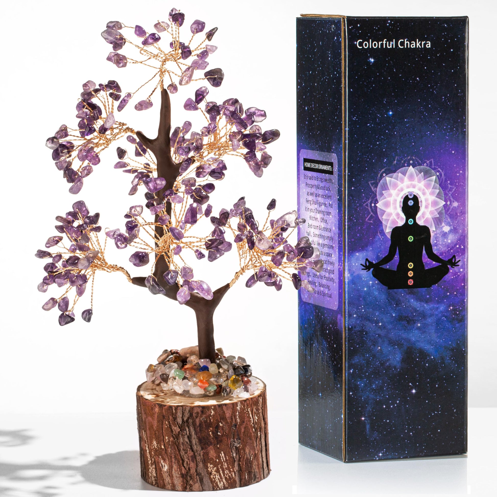 AWARDSEN Chakra Steine Kristallbaum, Lebensbaum, Edelsteinkristall Bonsai Baum, Geldbaum Schreibtisch Deko, Baum des Lebens, Spirituell Esoterik Feng Shui Deko, Spirituelle Geschenke für Frauen