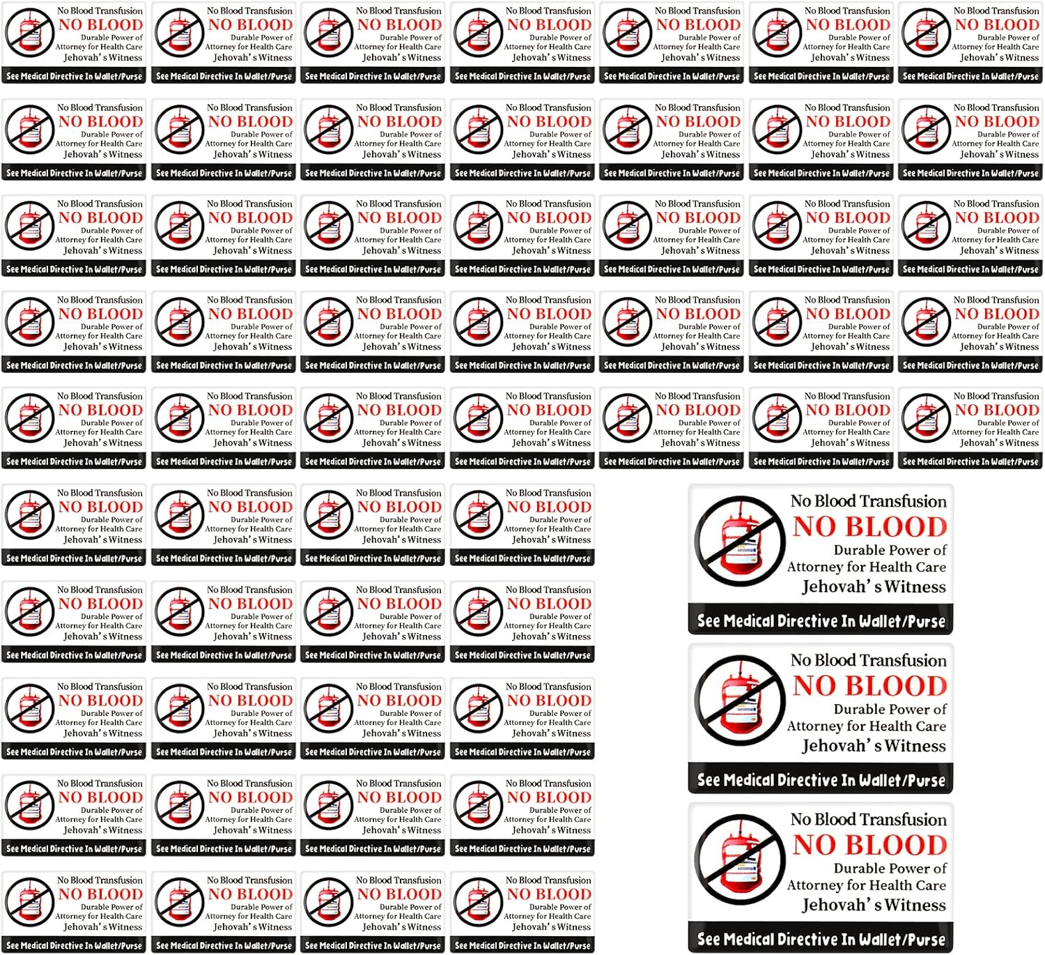Pack of 50 Jehovah's Witness No Blood Stickers JW No Blood Transfusion Stickers JW Meeting Accessories from Mobile Phone Ministry Supplies Sticker Gifts for JW.org Pioneer Convention Children Women
