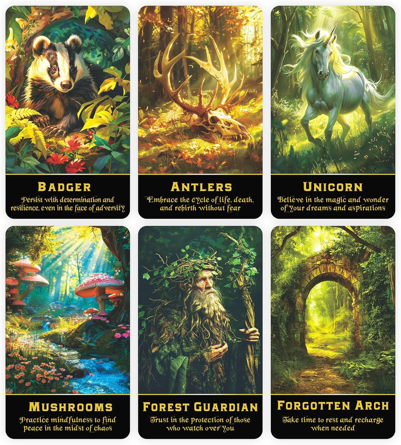 QCFQCF Enchanted Forest Oracle Deck, Orakelkarten für Anfänger, Entdecken Sie mystische Weisheit und Naturgeheimnisse für spirituelle Führung und Transformation