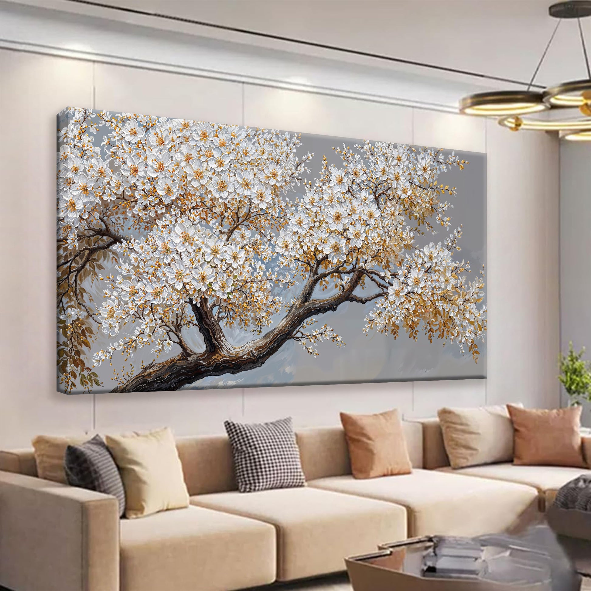 Golden Tree Of Life Wall Art Decor Modern Art Wall Decor Ready To Hang Artwork Canvas Wall Art For Bedroom Living Room Bathroom Office Kitchen Canvas Prints 20x40 Inch
