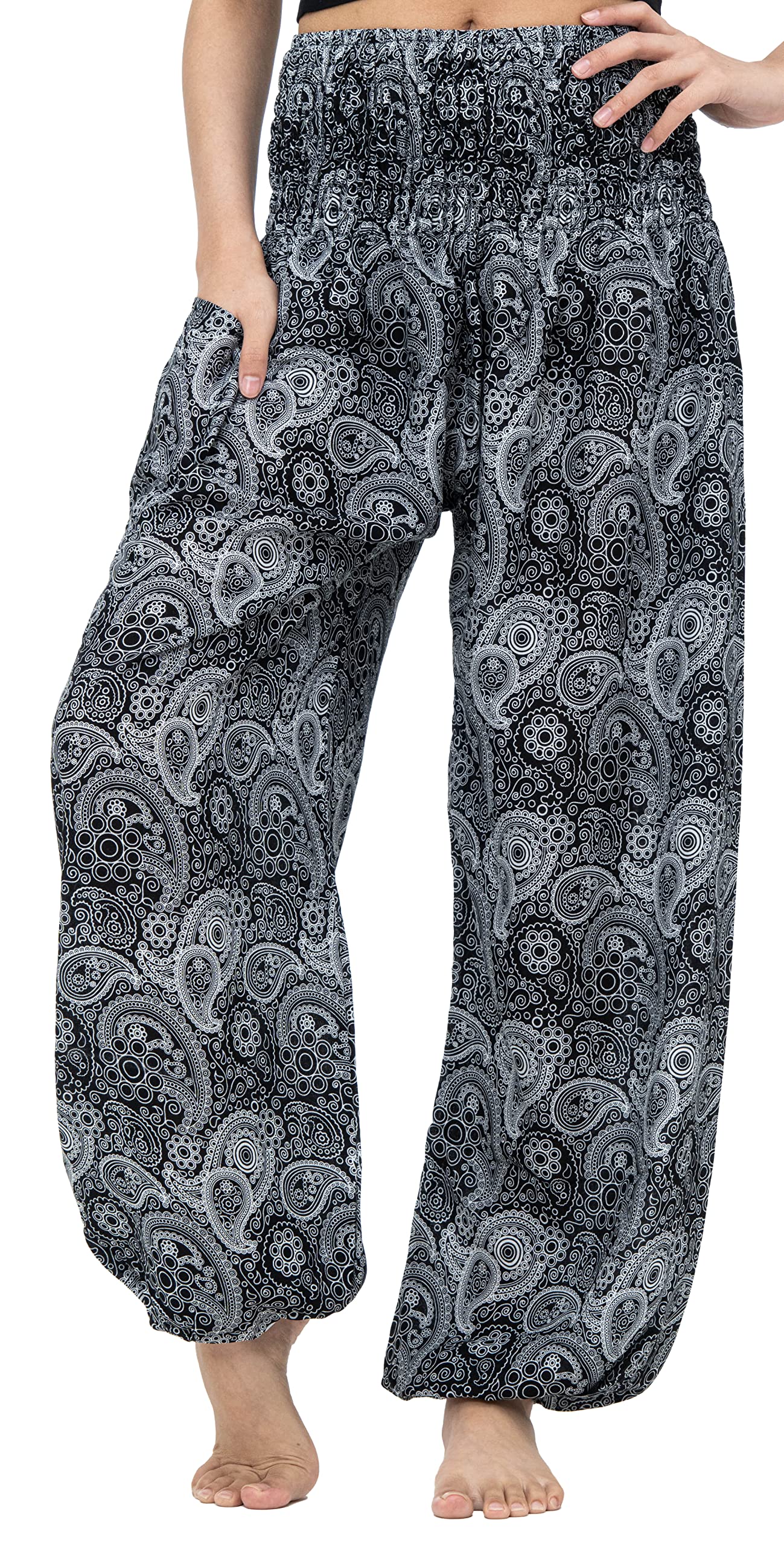 B BANGKOK PANTS Harem Pants Women Yoga Boho Clothes with Pockets