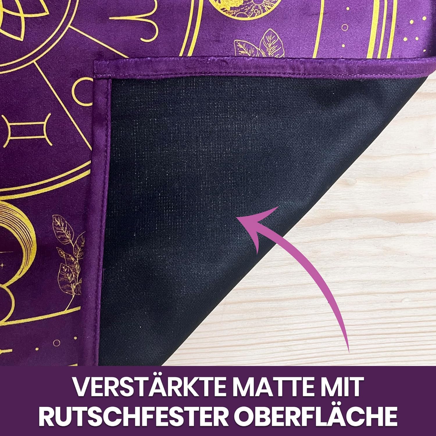 VIBRATIS Altar Zubehör - Tarot-Tuch aus Samt - Altartuch für Rituale, Esoterik Zubehör, Samttuch für Tarotkarten & Pendel