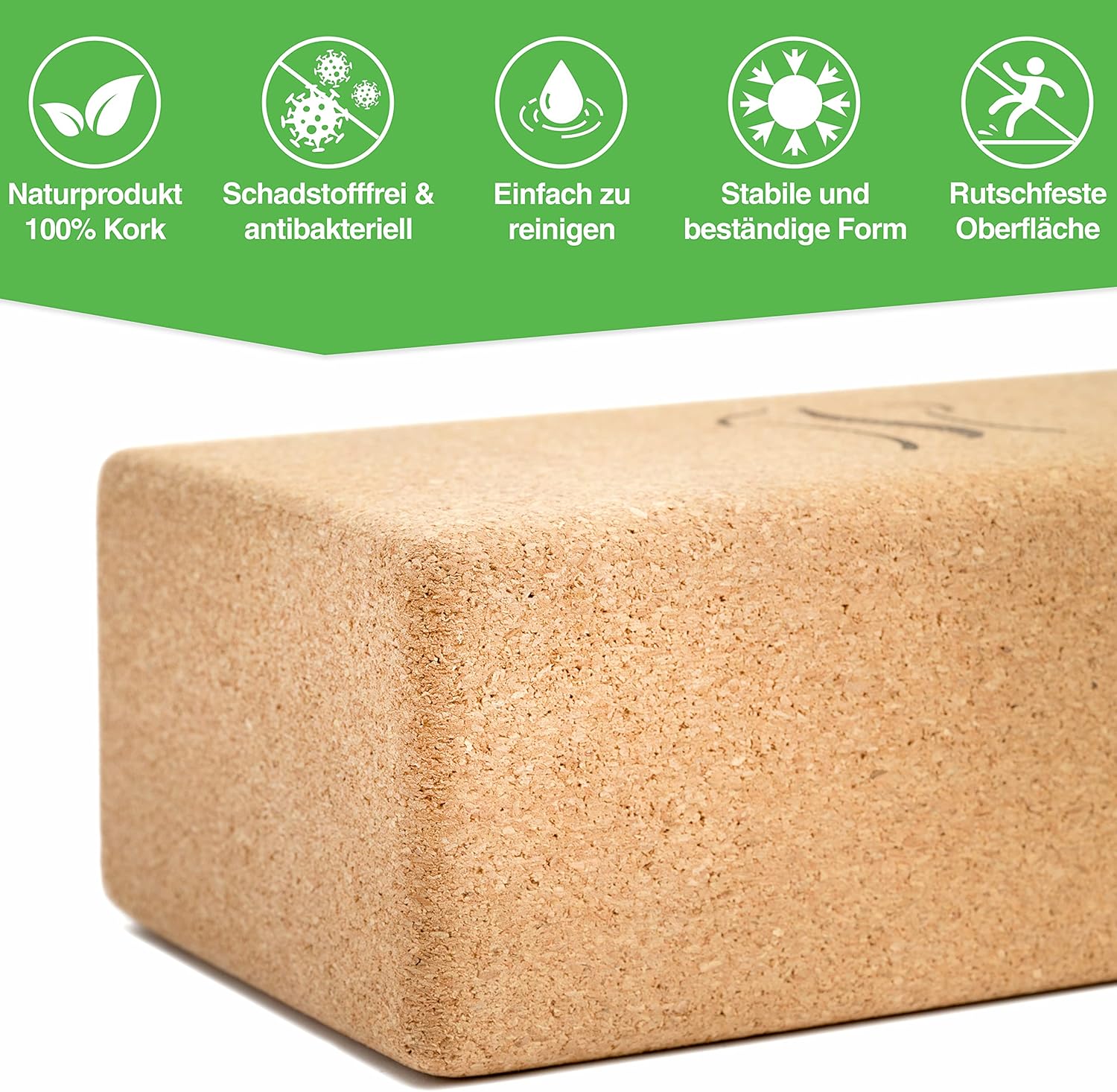 BACKLAXX® Yoga Block 2er Set aus Kork - 100% nachhaltiger Yogablock, perfektes Yoga Zubehör und Pilates Zubehör, 2 Yoga Blöcke als Yoga Set inkl. Anwendungsvideos, Yogablock 2er Set, Yogablöcke