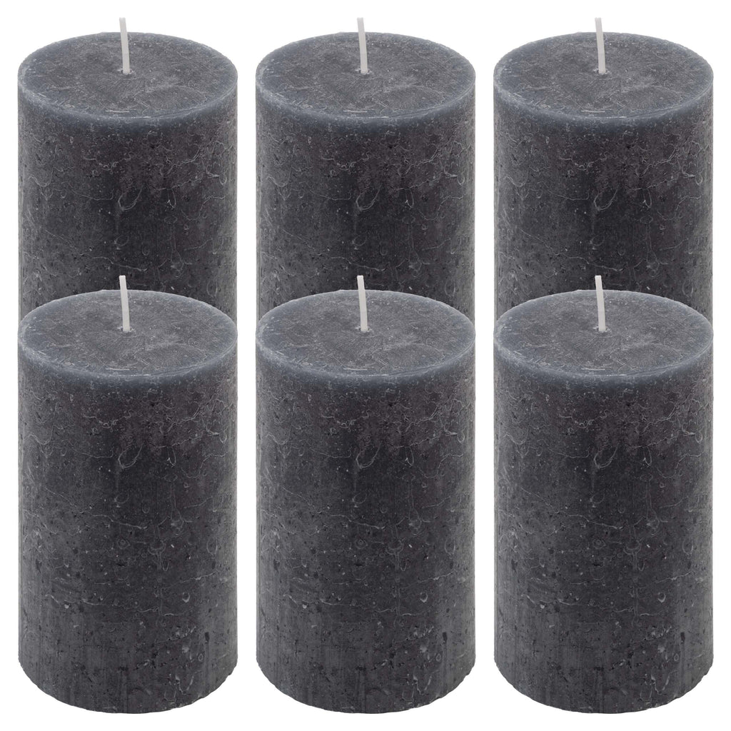 Rustic Candle Height 11.5 cm Diameter 6.8 cm Long Burning Time Round Candle Pillar Candles Candle Decoration Table Candles Christmas Candles Wedding Decoration (Orange, 6)