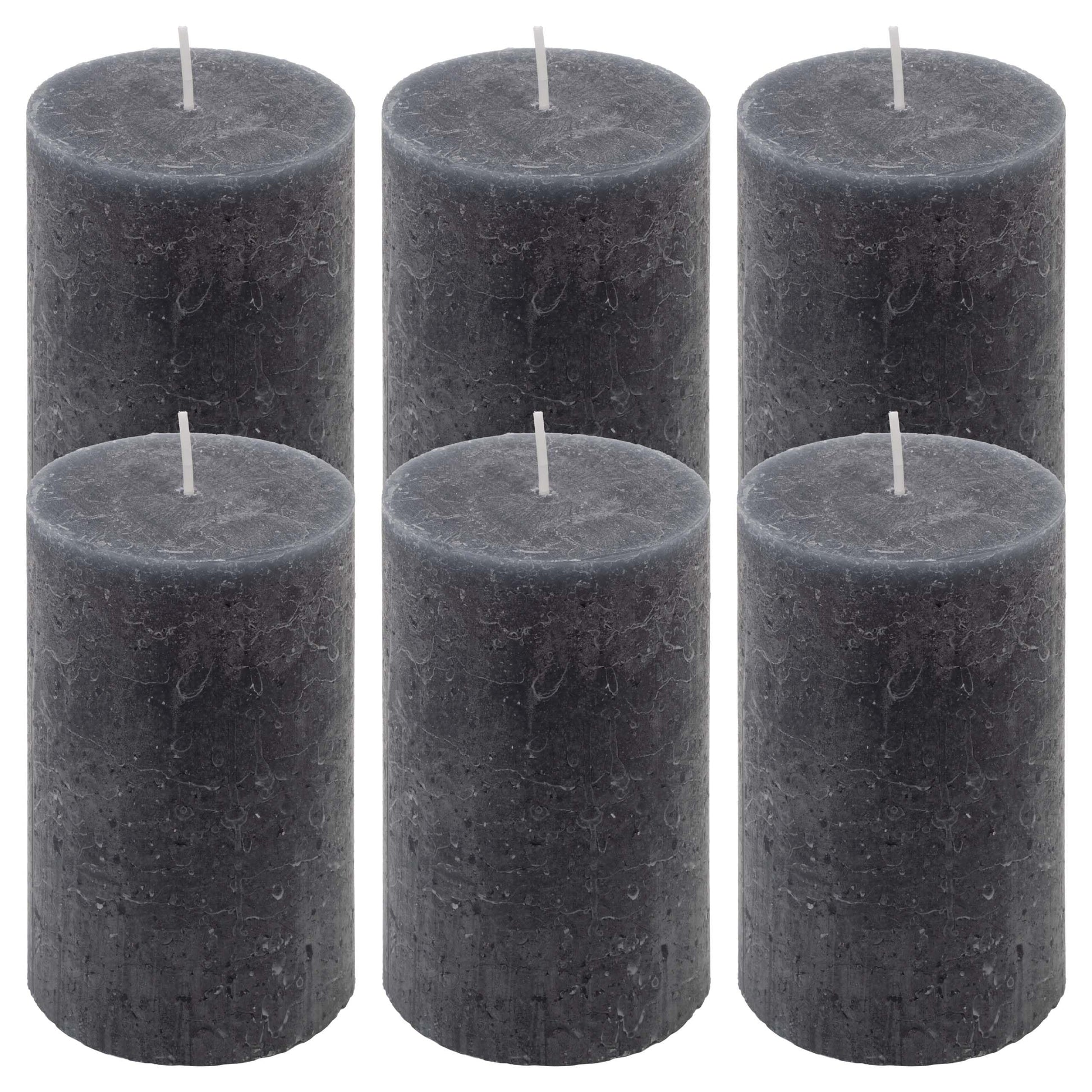Rustic Candle Height 11.5 cm Diameter 6.8 cm Long Burning Time Round Candle Pillar Candles Candle Decoration Table Candles Christmas Candles Wedding Decoration (Orange, 6)