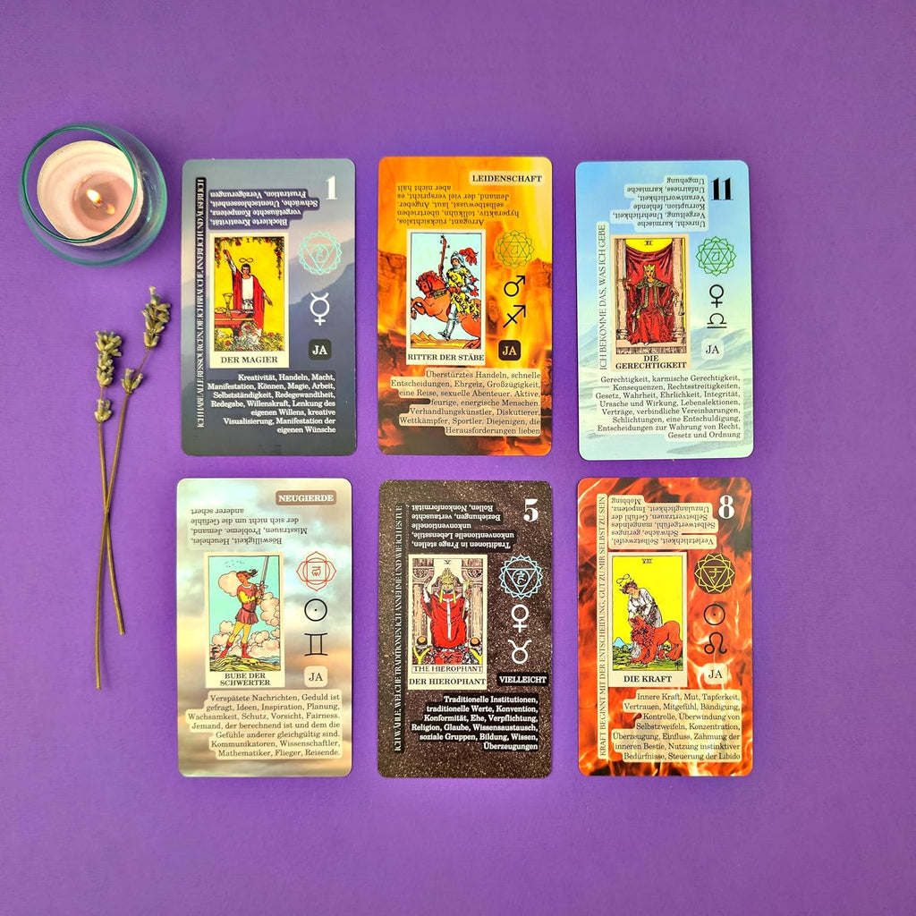 Witchy Cauldron Tarotkarten Legen Lernen, Tarot-Karten für Anfänger, Kein Handbuch Erforderlich, Einfaches und Schnelles Tarotdeck mit Deutschen Bedeutungen auf Ihnen