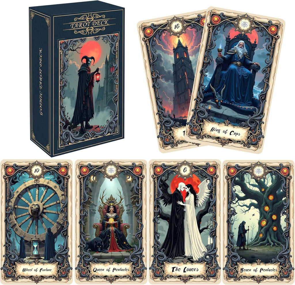 Gothic Tarot Deck, 78-Card Deck of Original Art - an intuitive Fortune-Telling and Spiritual Divination Tool for Both Beginners and Experts