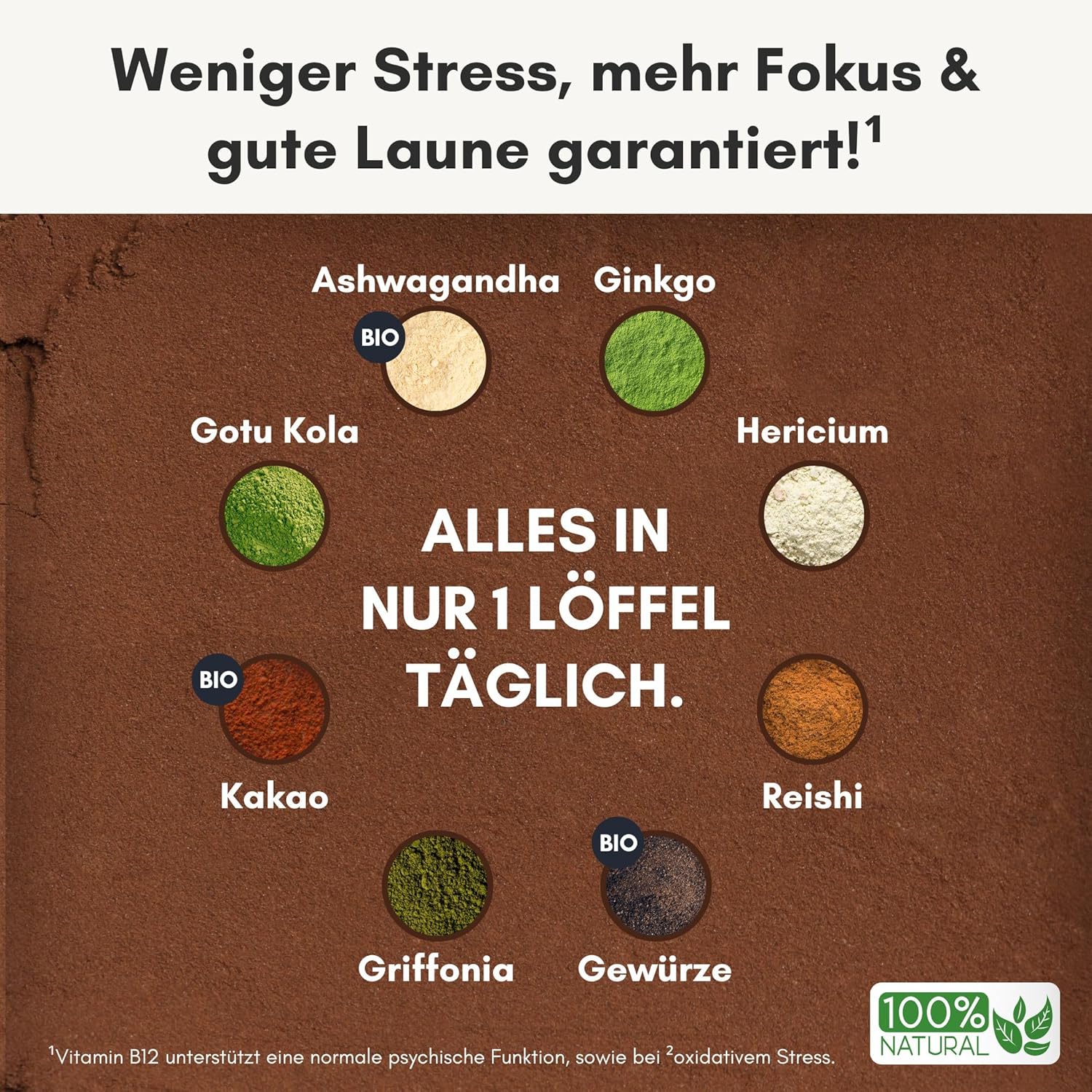 Yagcho – Ashwagandha Komplex 12x150g I Mit Reishi, Rosenwurz & Cordyceps I Ohne Zusatzstoffe – vegan & laborgeprüft I Adaptogene Kombination für deinen Alltag – Nahrungsergänzung