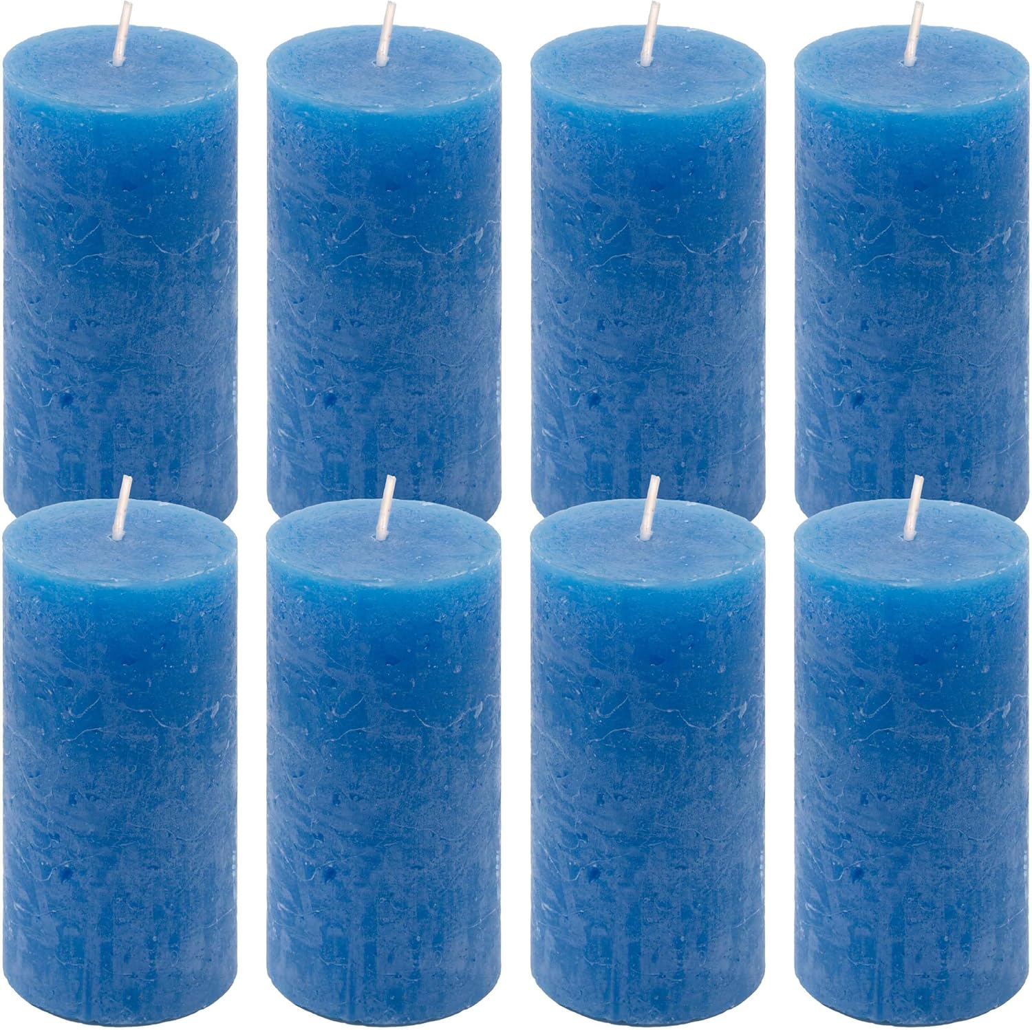 Rustic Candle Height 10 cm Diameter 5 cm Long Burning Time Round Candle Pillar Candles Candle Decoration Table Candles Christmas Candles Wedding Decoration (Blue, 8)