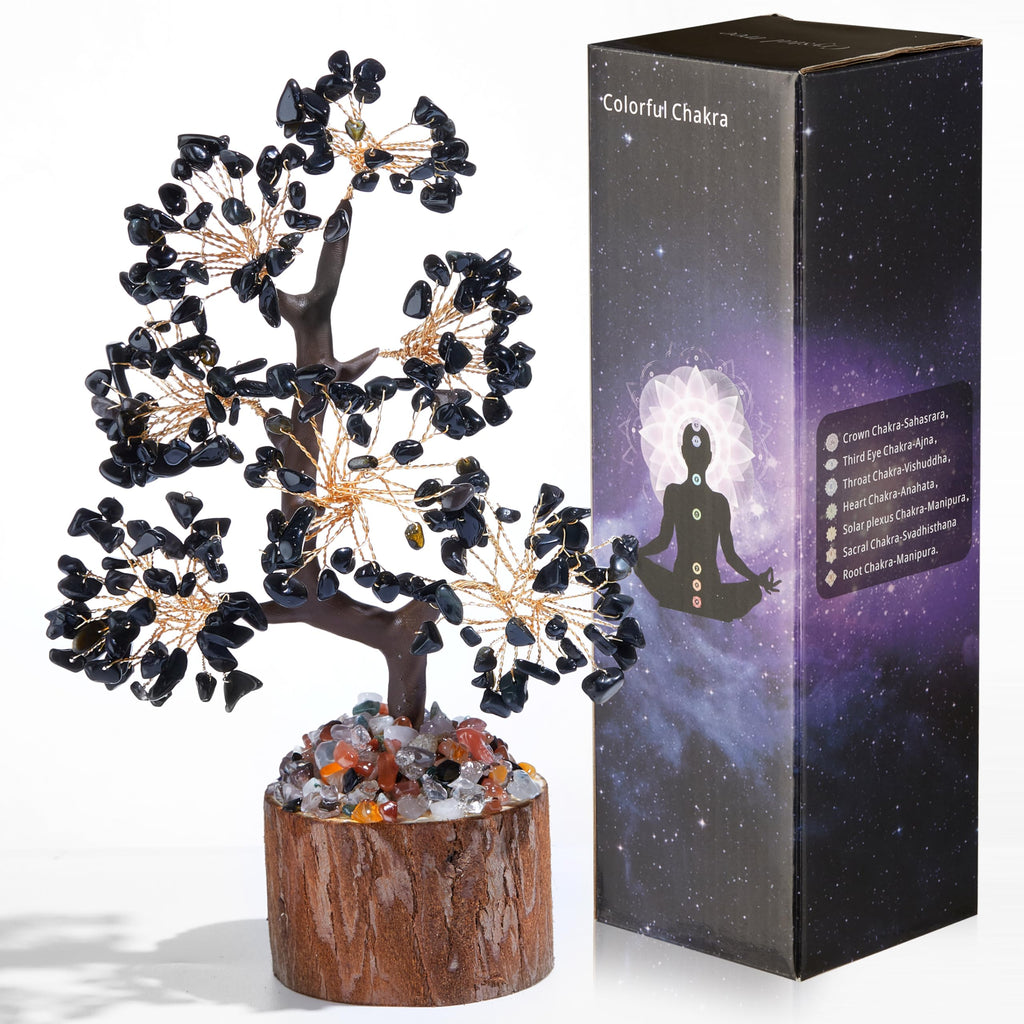 AWARDSEN Chakra Steine Kristallbaum, Lebensbaum, Edelsteinkristall Bonsai Baum, Geldbaum Schreibtisch Deko, Baum des Lebens, Spirituell Esoterik Feng Shui Deko, Spirituelle Geschenke für Frauen