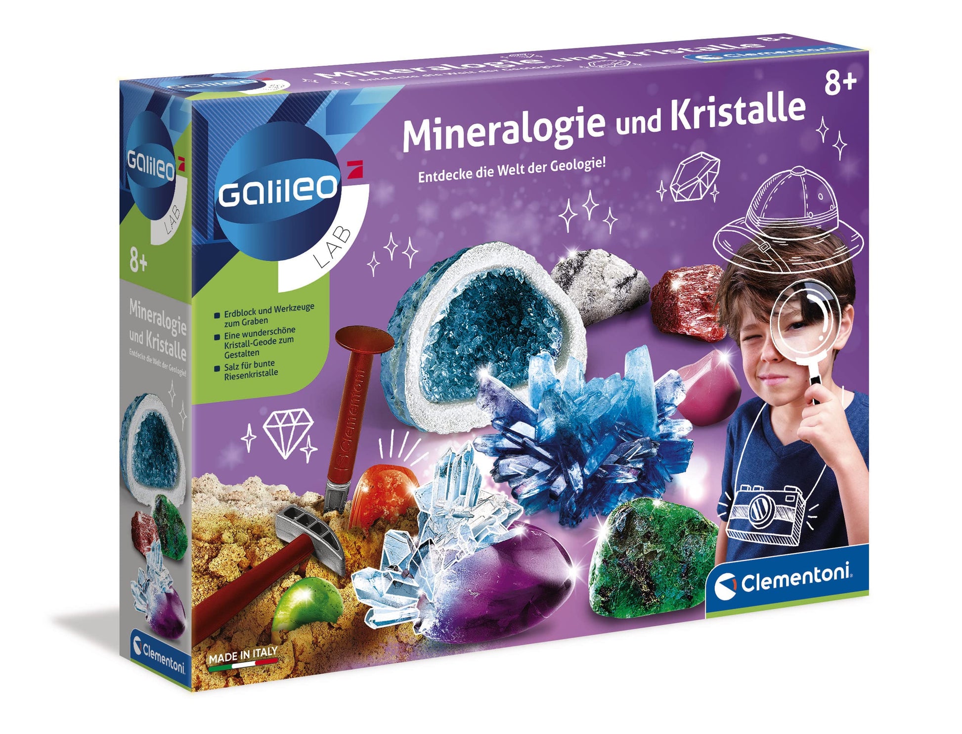 Clementoni 59005.6 - Galileo Digging Set Mineralogy and Crystals (German)
