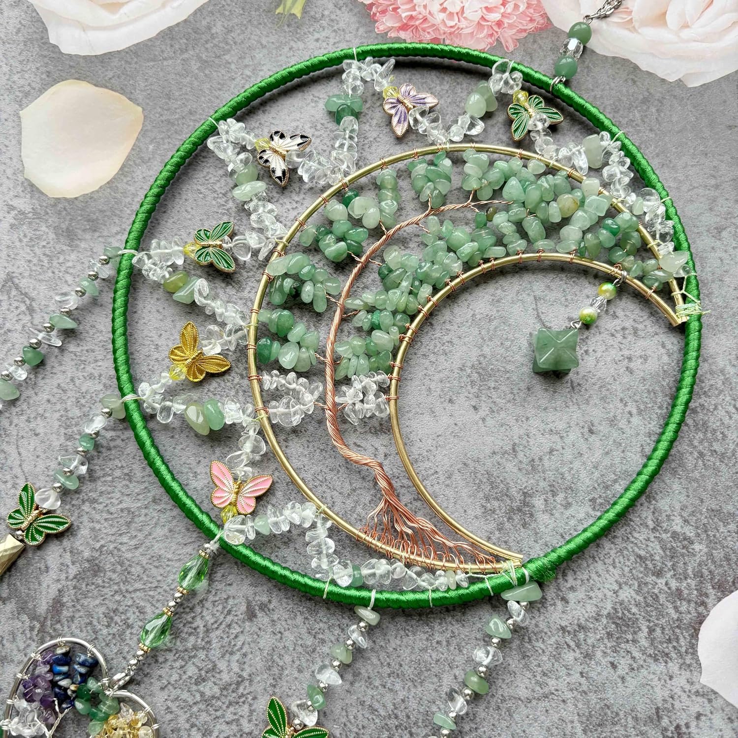 Boho Dream Catchers Moon Crystal Tree of Life Dreamcatcher Wall Decor