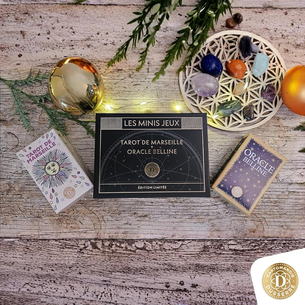 Dusserre - Minis Tarot Games Marseiller & Oracle Belline | Collectible Box Cartomancie | Limited Edition | Oracle and Tarot Fortune Telling | Hard Case