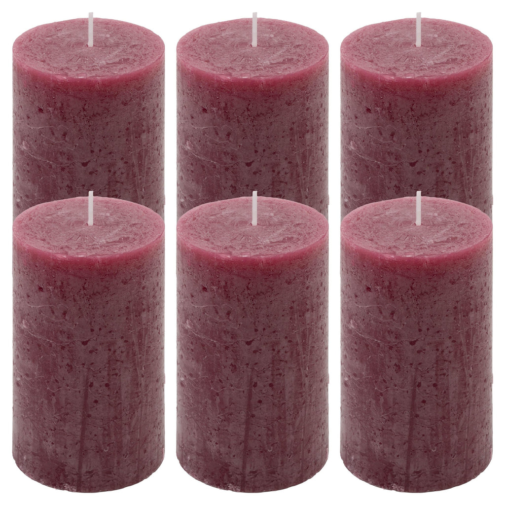 Rustic Candle Height 11.5 cm Diameter 6.8 cm Long Burning Time Round Candle Pillar Candles Candle Decoration Table Candles Christmas Candles Wedding Decoration (Orange, 6)