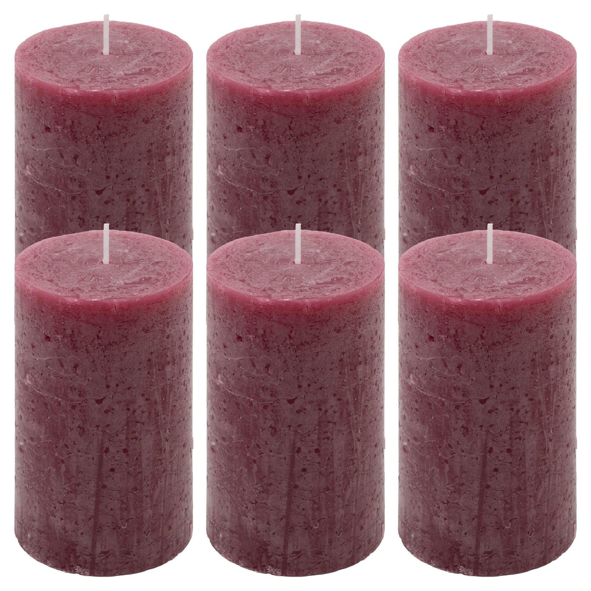 Rustic Candle Height 11.5 cm Diameter 6.8 cm Long Burning Time Round Candle Pillar Candles Candle Decoration Table Candles Christmas Candles Wedding Decoration (Orange, 6)