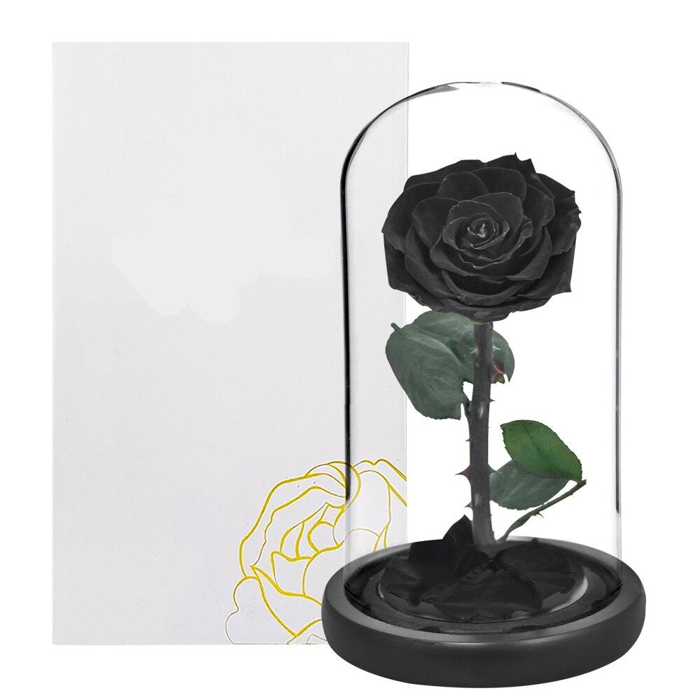 Red Eternal Roses with Light In Glass