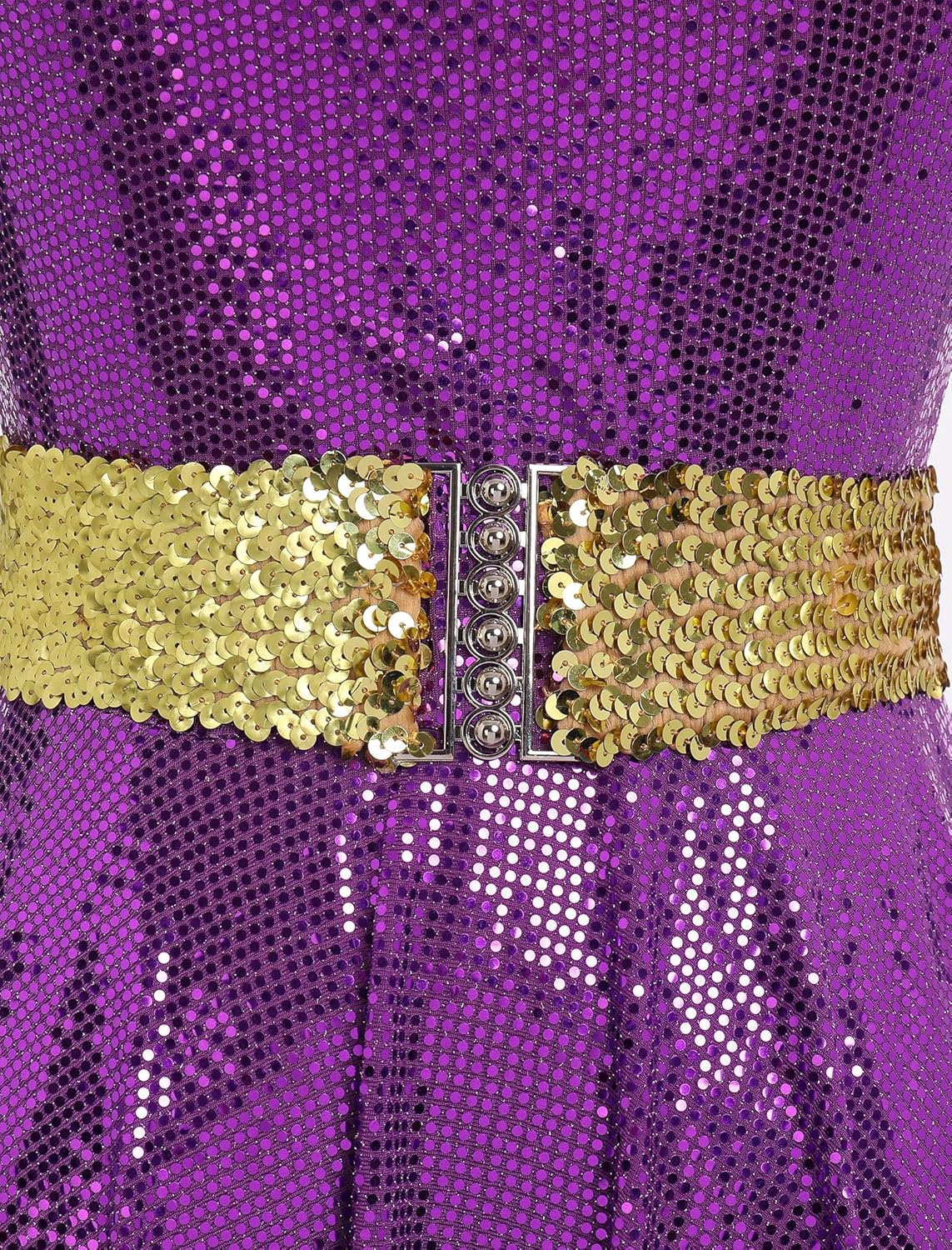 IBAKOM Women Sparkly Praise Dance Tunic Dress One Shoulder Gltter Sequins Worship Overlay Adult Church Liturgical Dancewear