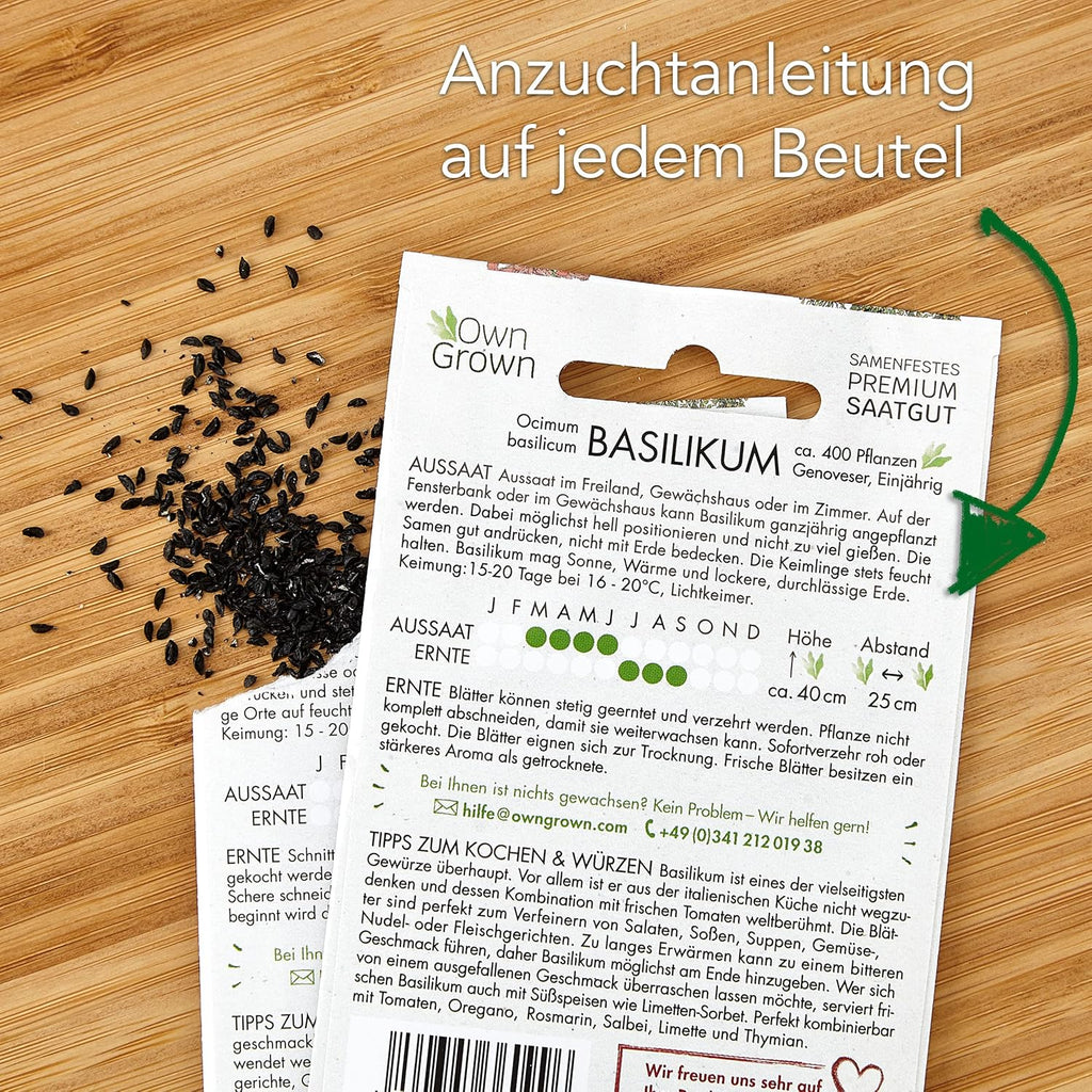 OwnGrown Kräuter Samen Set 12 Sorten Garten und Küchenkräuter Samen - Petersilie, Kräuter der Provence, italienische Kräuter, Koriander Samen, Dill, Kräutersamen für Balkon, und Hochbeet