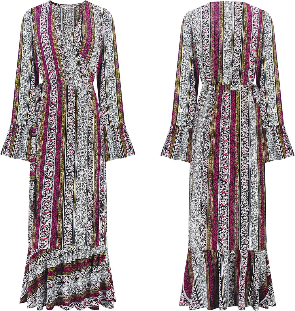 R.Vivimos Womens Summer Long Sleeve Cardigan Sexy Maxi Dresses