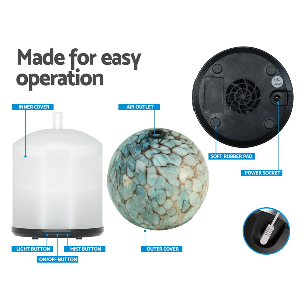 Aroma Diffuser LED Light Glass Essential Oil