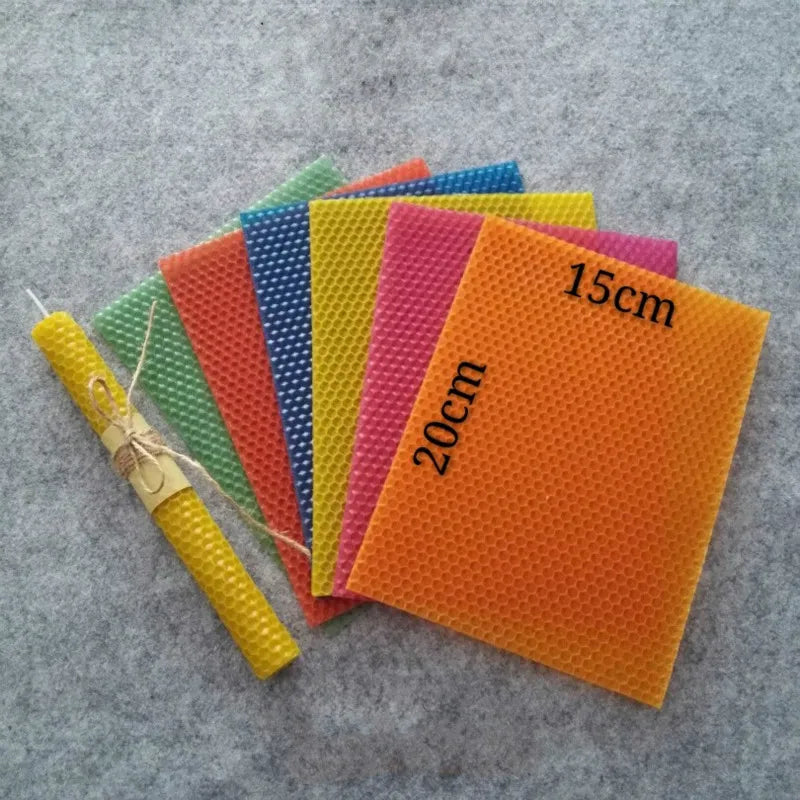 12pcs 15cm*20cm*0.3cm Natural Candle Material, Handmade DIY Honey Candle for Children, Craft Wax, Honeycomb Color Beeswax