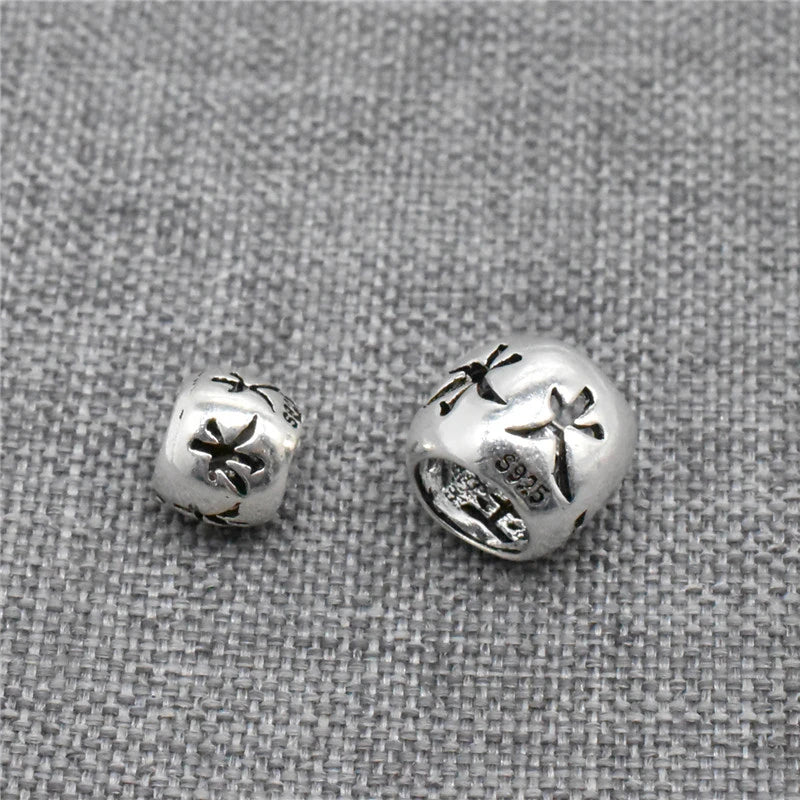 4 Pieces of 925 Sterling Silver Five Elements Beads Chinese Divination Feng Shui Spacer for Bracelet
