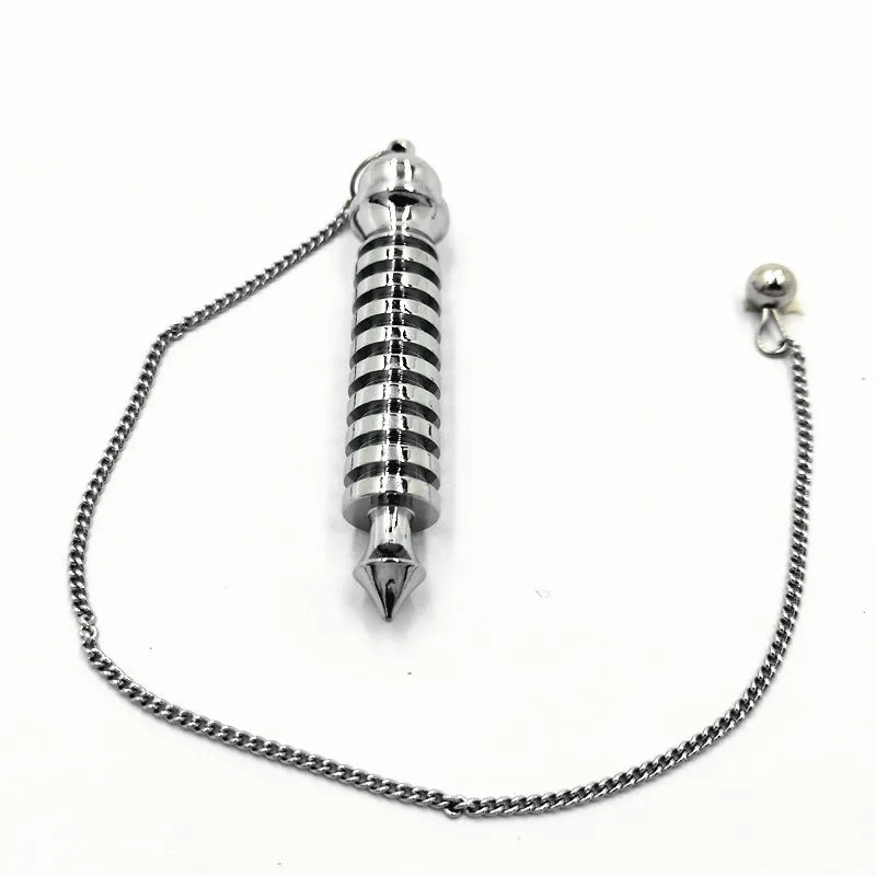 Pendulum For Dowsing Divination Reiki Healing Spiritual Wicca Women Men Amulet Screw Shape Pendule Radiestesia Metal Charm Jewel