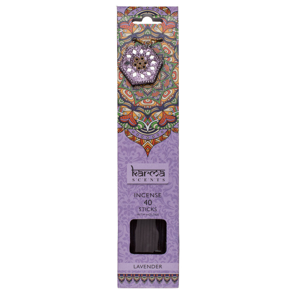 Räucherstäbche<wbr/>n Indische 40 Stück inkl. Halter verschiedene Düfte Karma Scents