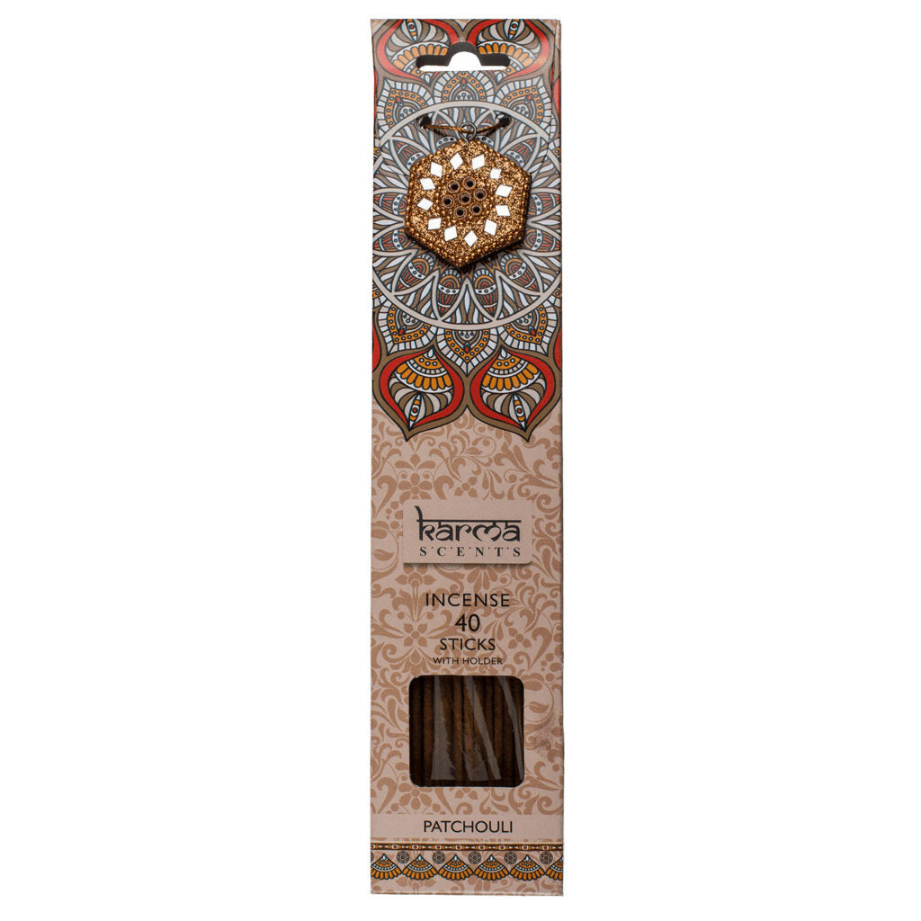 Räucherstäbche<wbr/>n Indische 40 Stück inkl. Halter verschiedene Düfte Karma Scents