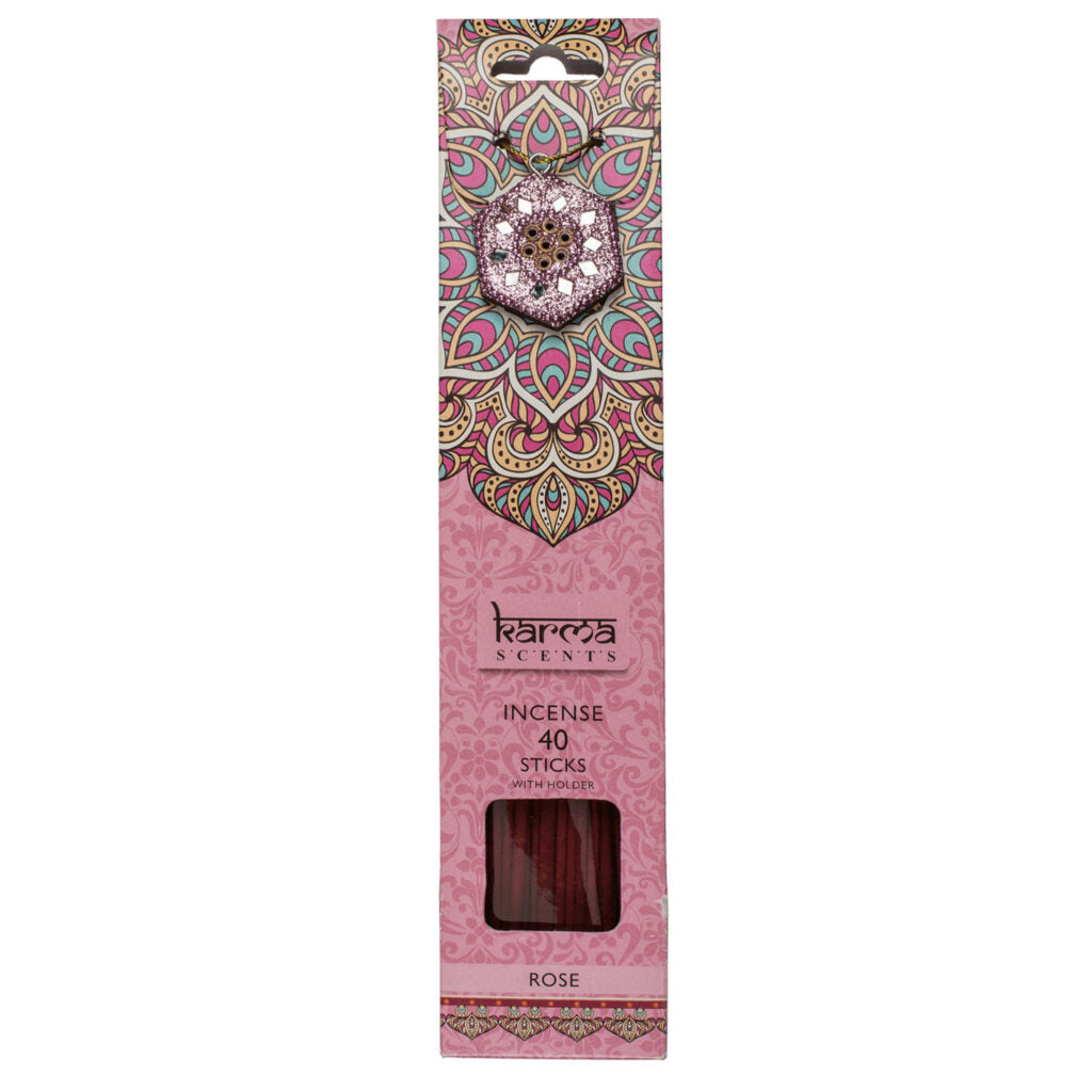 Räucherstäbche<wbr/>n Indische 40 Stück inkl. Halter verschiedene Düfte Karma Scents