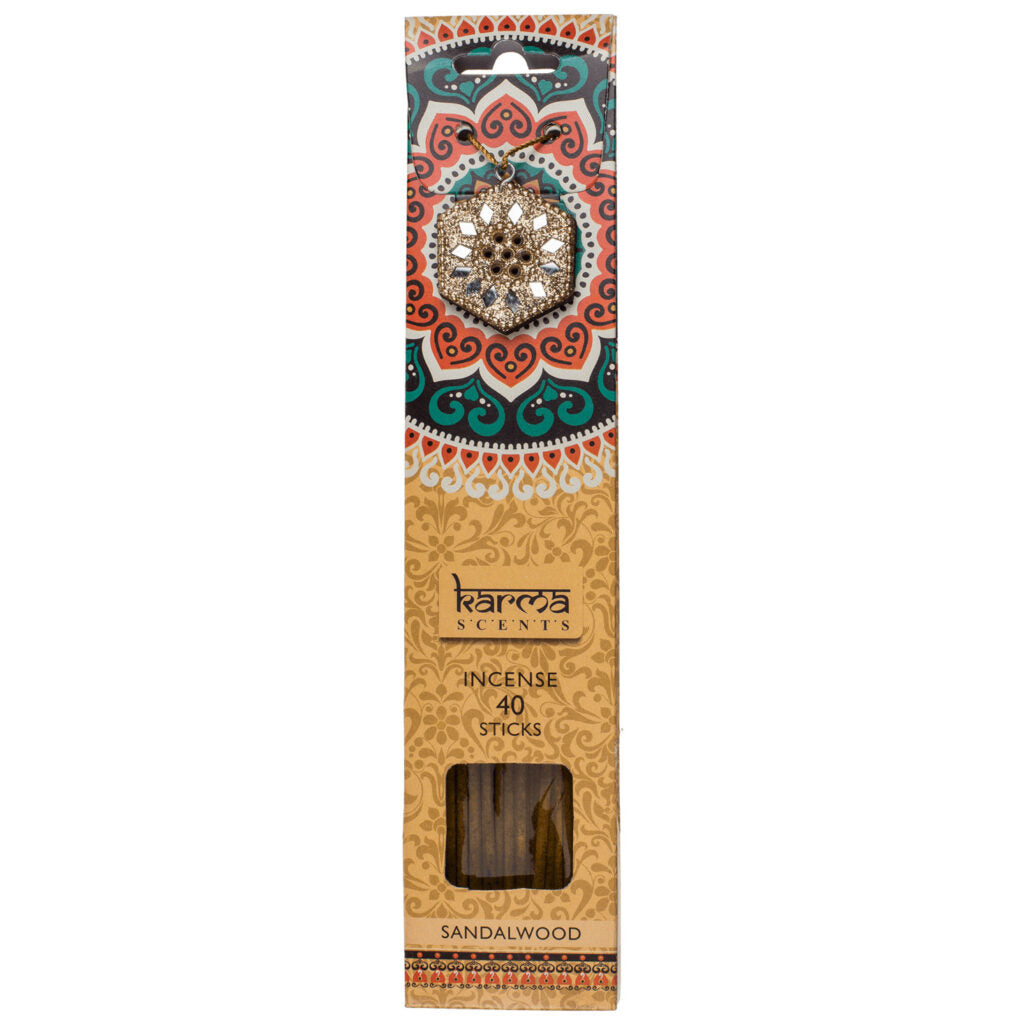 Räucherstäbche<wbr/>n Indische 40 Stück inkl. Halter verschiedene Düfte Karma Scents