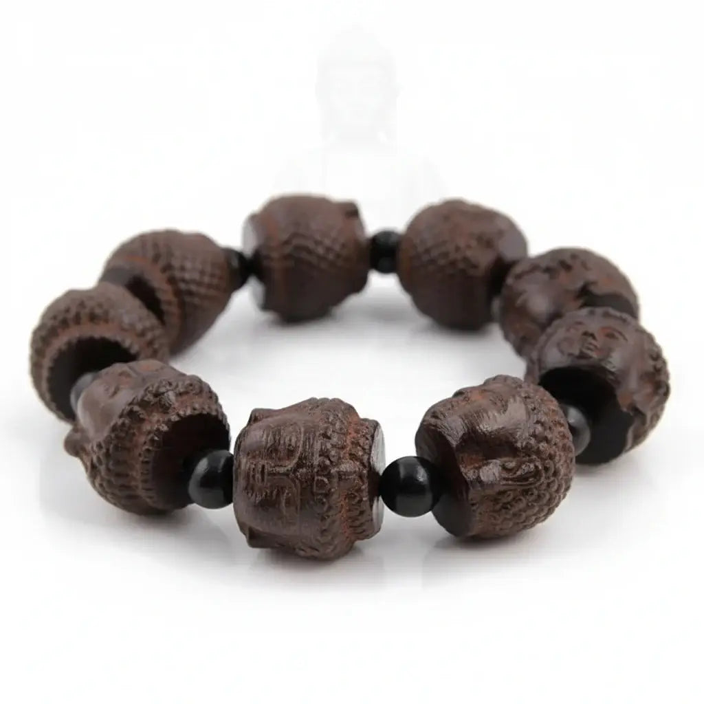 Men’s Buddha Wood Bead Bracelet