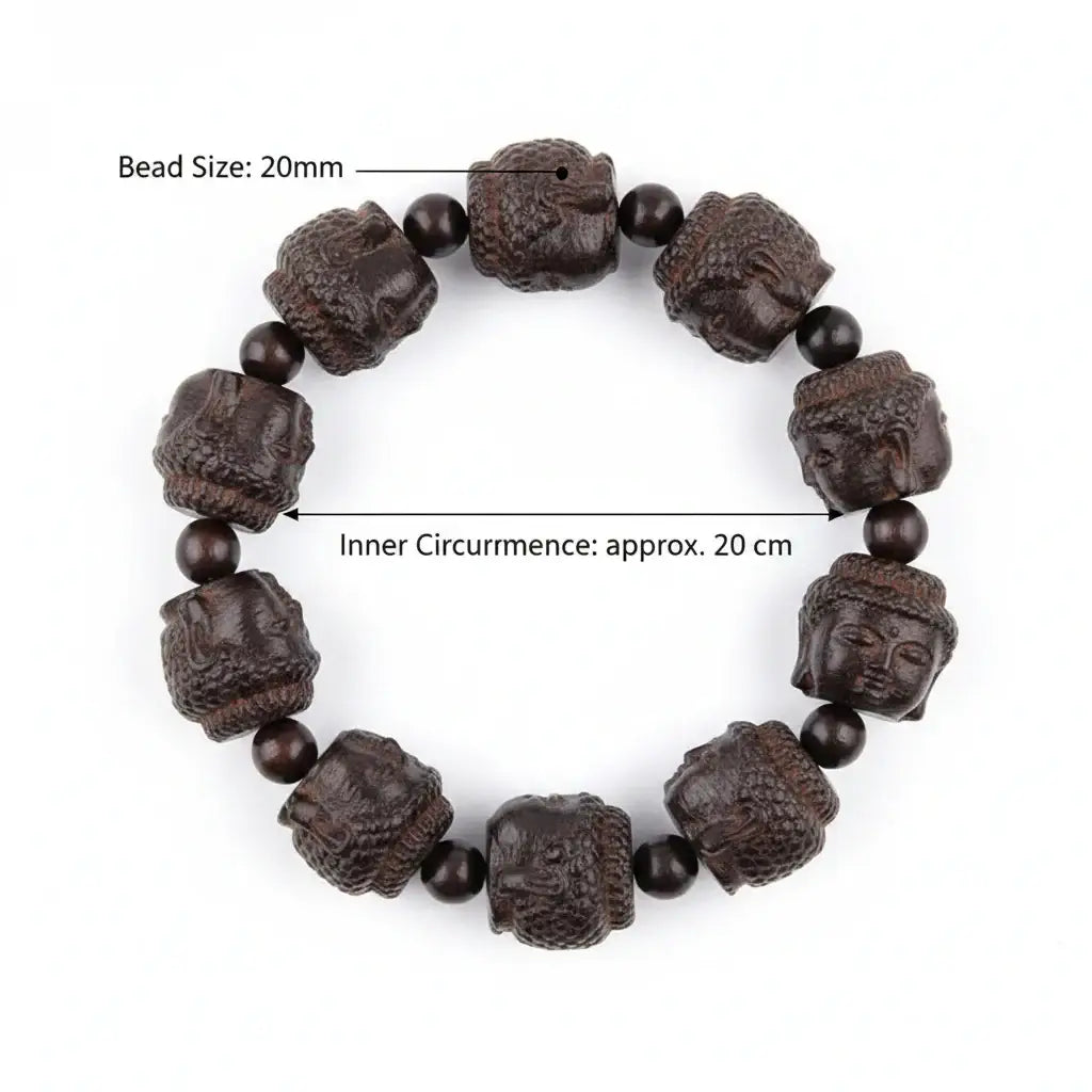 Men’s Buddha Wood Bead Bracelet