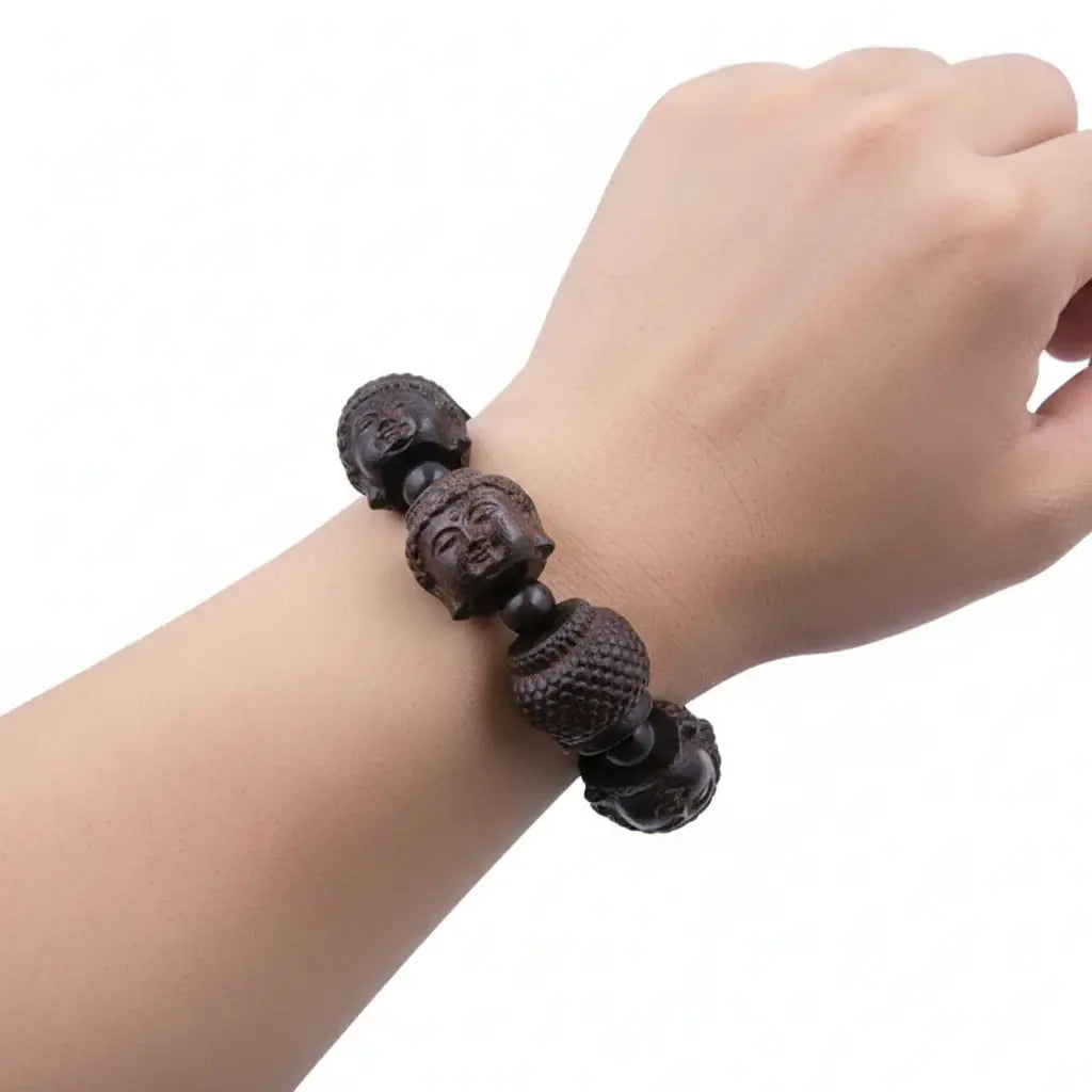 Men’s Buddha Wood Bead Bracelet