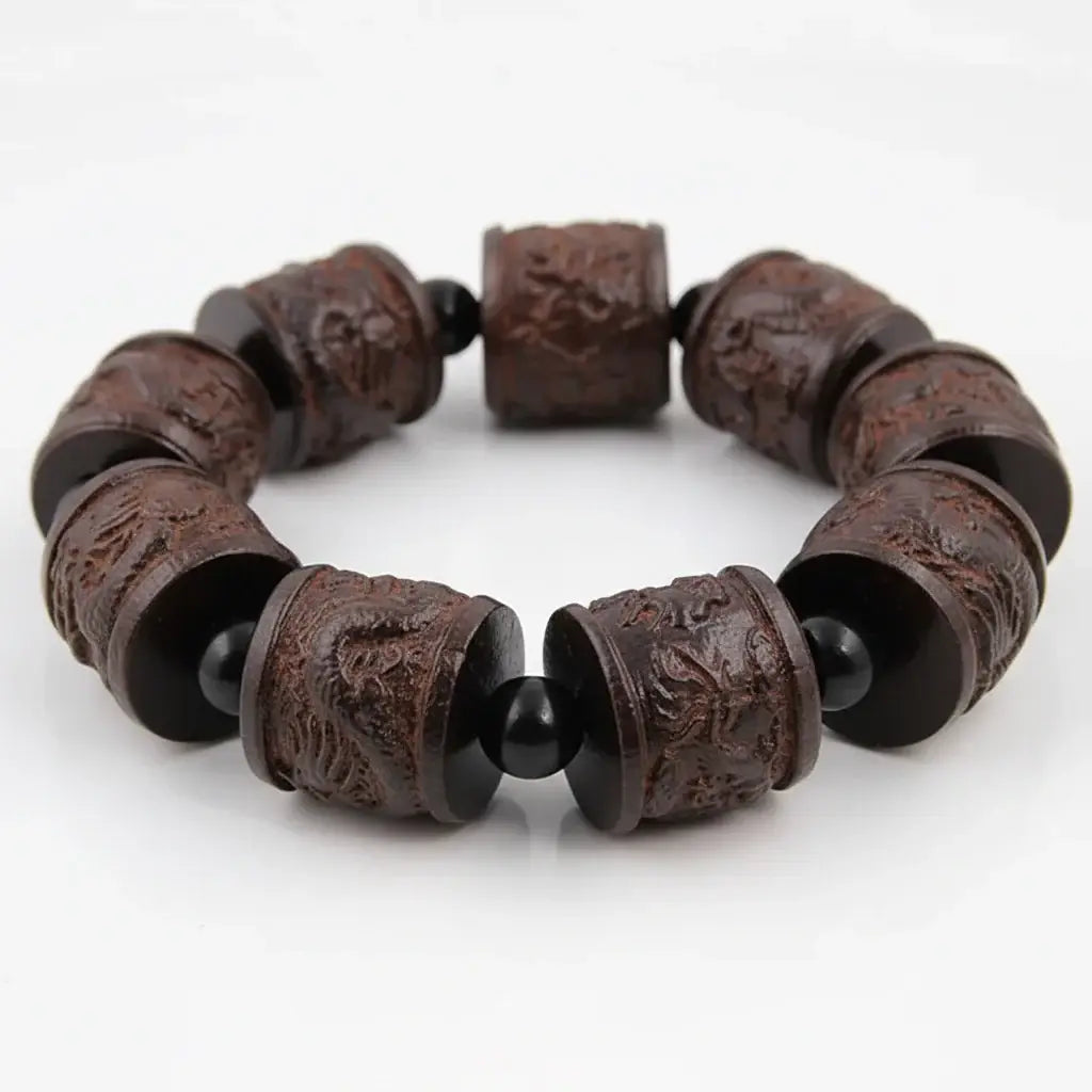 Men’s Buddha Wood Bead Bracelet