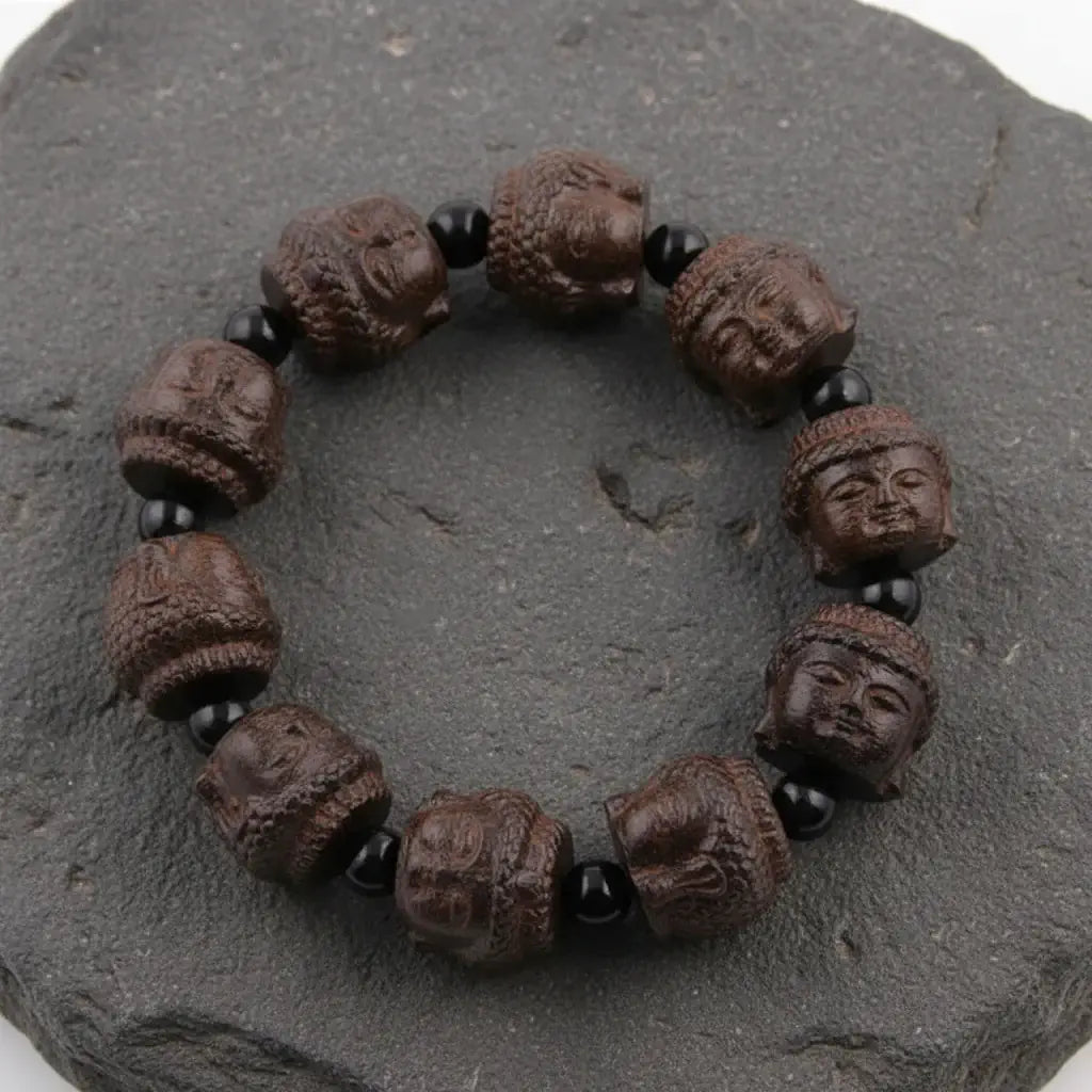 Men’s Buddha Wood Bead Bracelet