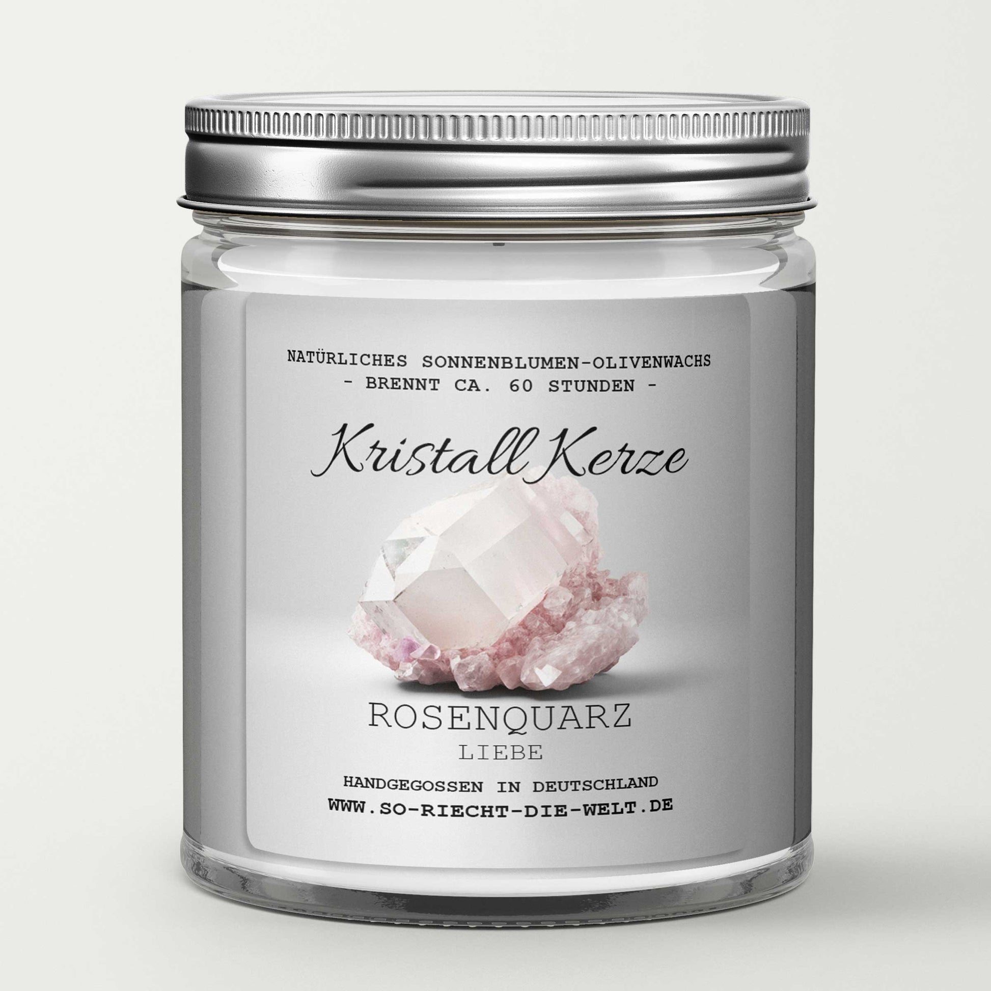 Rosenquarz Kristall Duftkerze ation