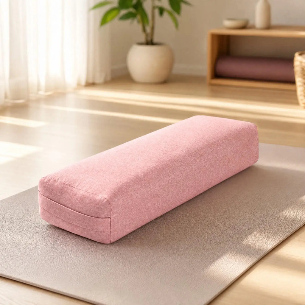 Firm Yoga Bolster Cushion for Restorative Meditation Support Pillow for Back Neck Waist Alignment and Comfort