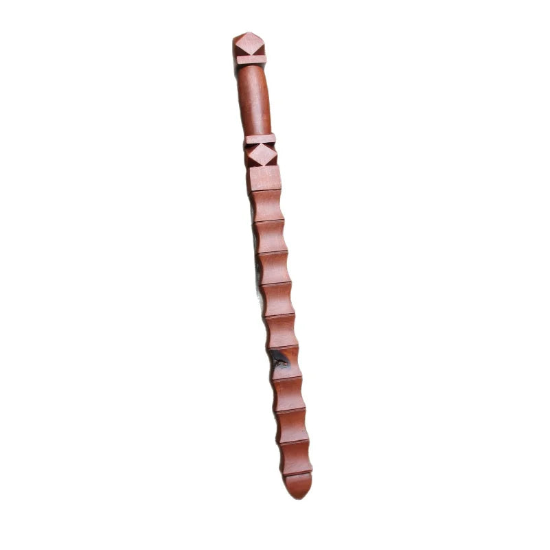 40cm Taoist Supplies Cross Heavenly Scripture God-Beating Whip, Thunder Jujube Wood Nine-Section Whip, Jujube Wood Ritual Implem