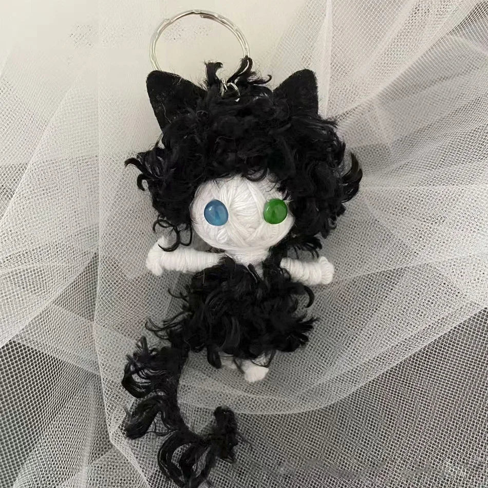 Voodoo doll pendant handmade wrapped thread doll bag charm keychain phone accessory creative trendy toy gift for friends