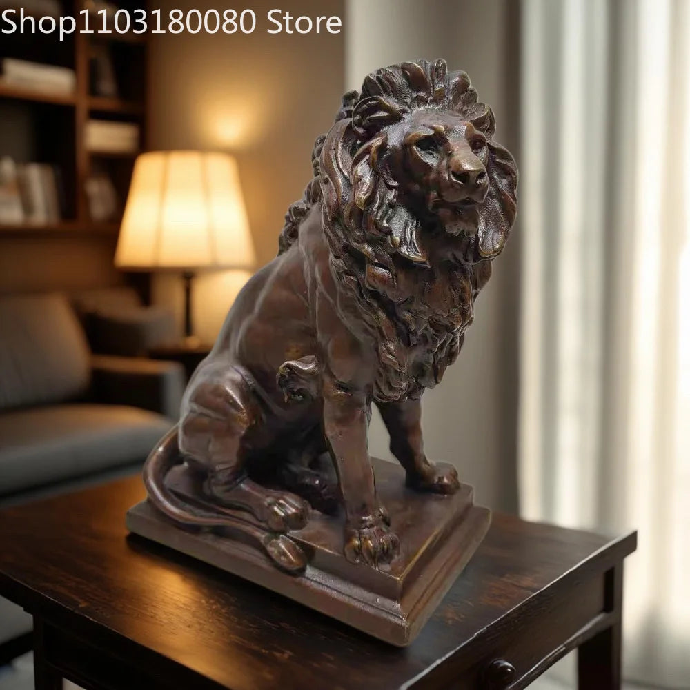 21cm Antique Finish Copper Lion of Judah statue Judaica Home Altar decor sculpture